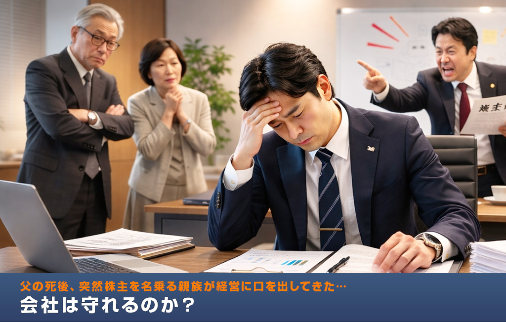 父の死後、突然株主を名乗る親族が経営に口を出してきた…会社は守れるのか？